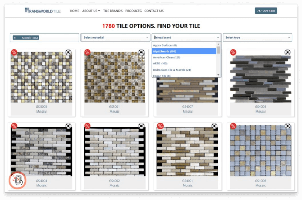 Tile engine on store websites